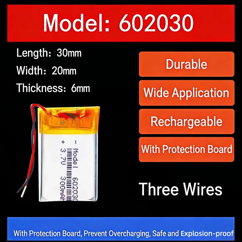 Watch Smartwatch - 3,7V 300mAh 602030 Lithium-Akku Lithium-Polymer-Batterien für