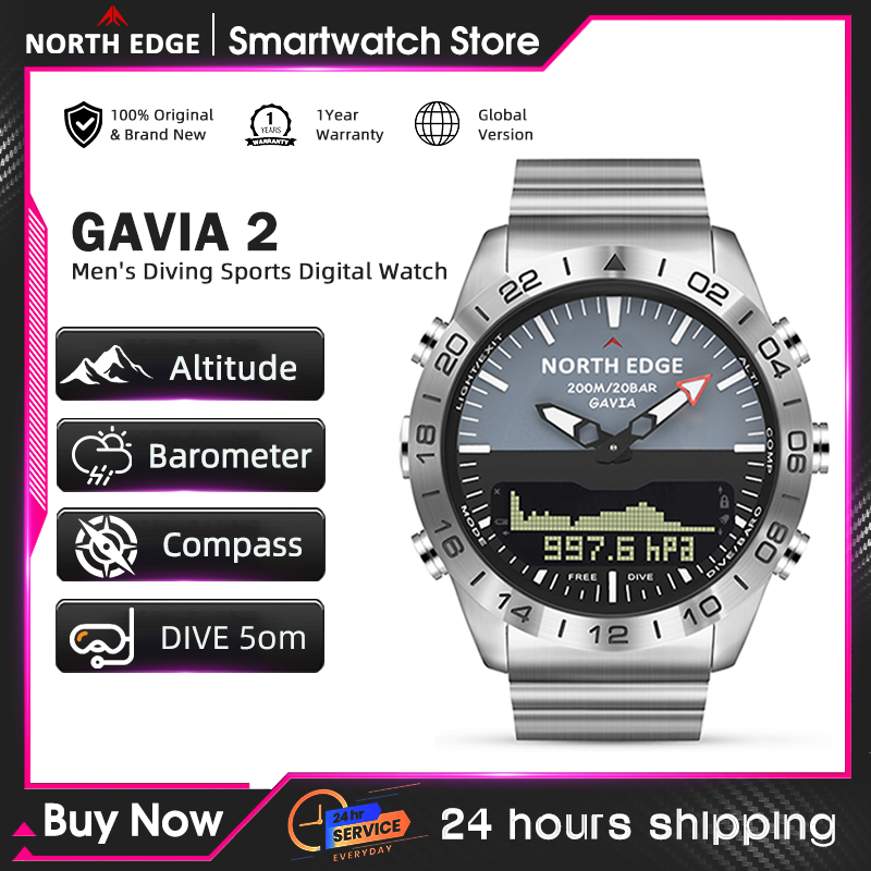Smartwatch Digital Watches For Men - NORTH EDGE Herren-Taucheruhr, Militär, Armee, Luxus-Smartwatch