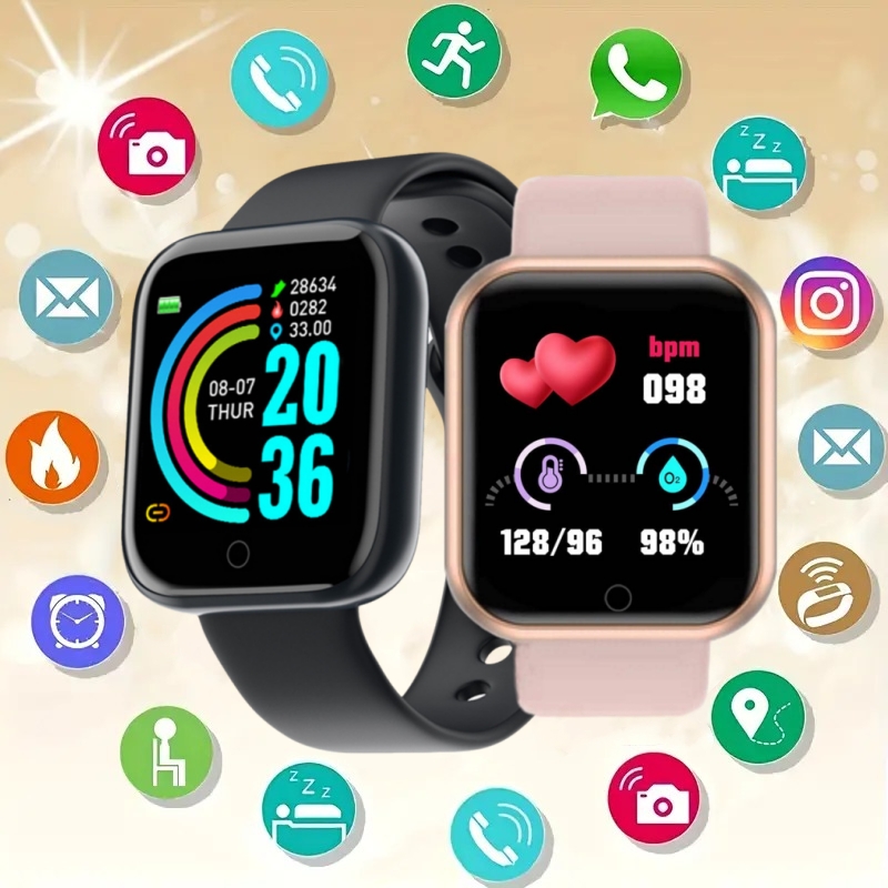 Watch Smart Y68 - Smartwatch Nachricht erinnern Musik steuerung Kalorien