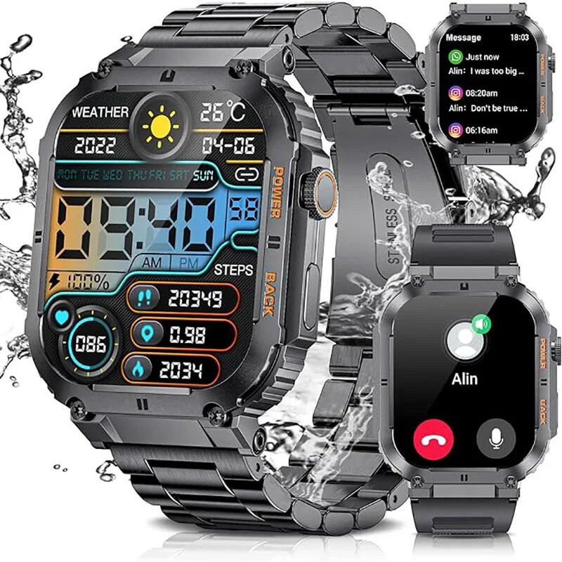 Smartwatch Digital Watches For Men - LIGE Outdoor Sport Fitness Smartwatch Für
