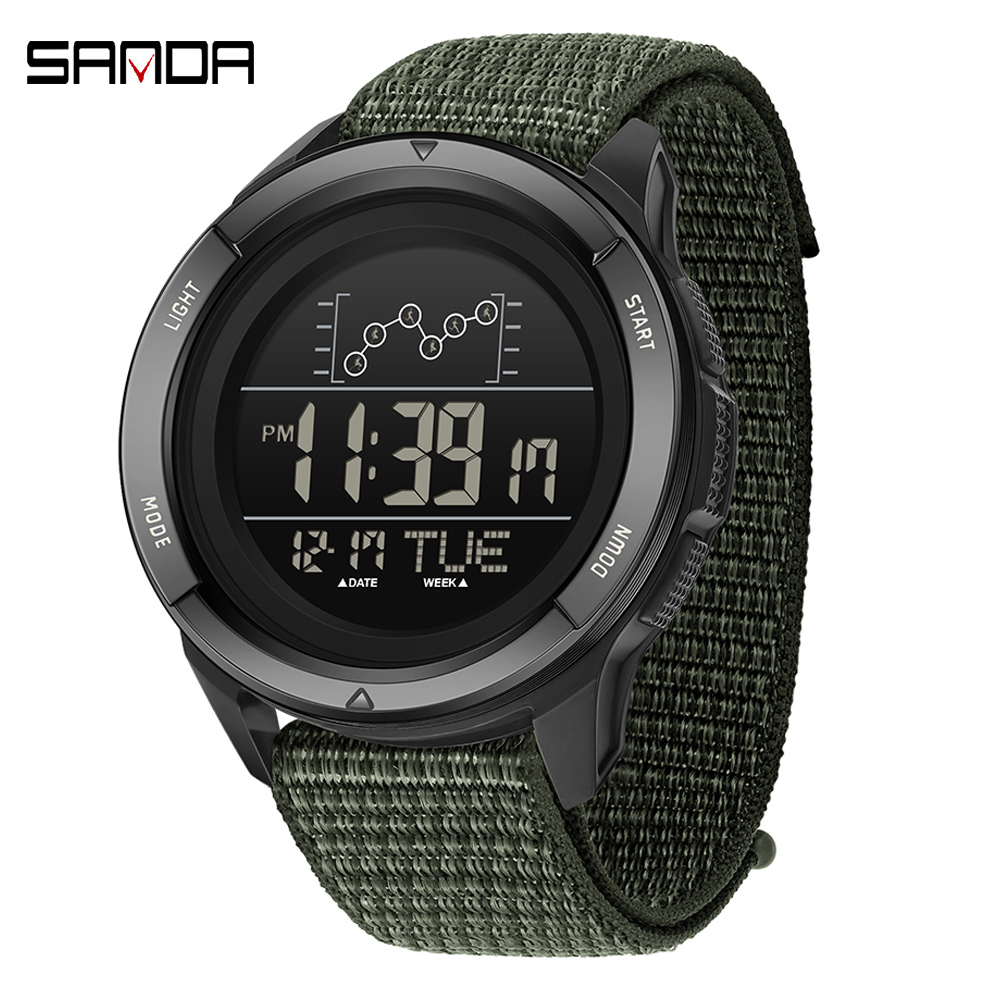 Tide Watch Surf - SANDA Elektronische Uhr, Nylonarmband, Digitalanzeige, multifunktionaler