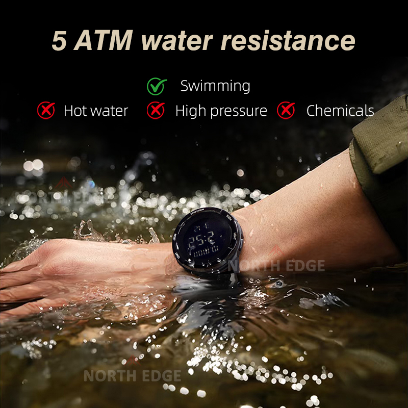 Smartwatch Digital Watches For Men - NORTH EDGE 2025 TERRAX Herren-Digitaluhr, Sport,