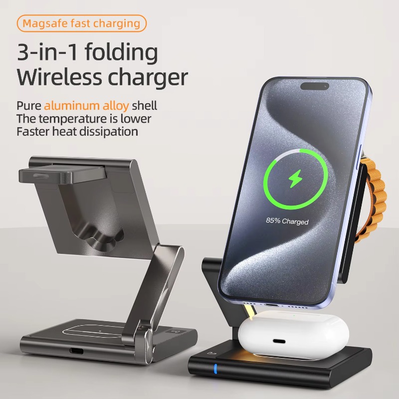 3-in-1 Qi2 Kabelloses Ladegerä – Watch 7 Smartwatch Iphone Bewertung und Preis
